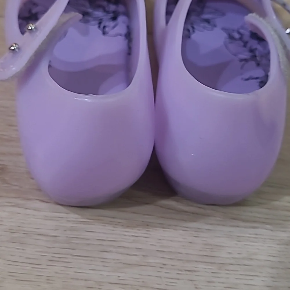 Mini Melissa Purple Sandals with Perforated Design Size 10 T